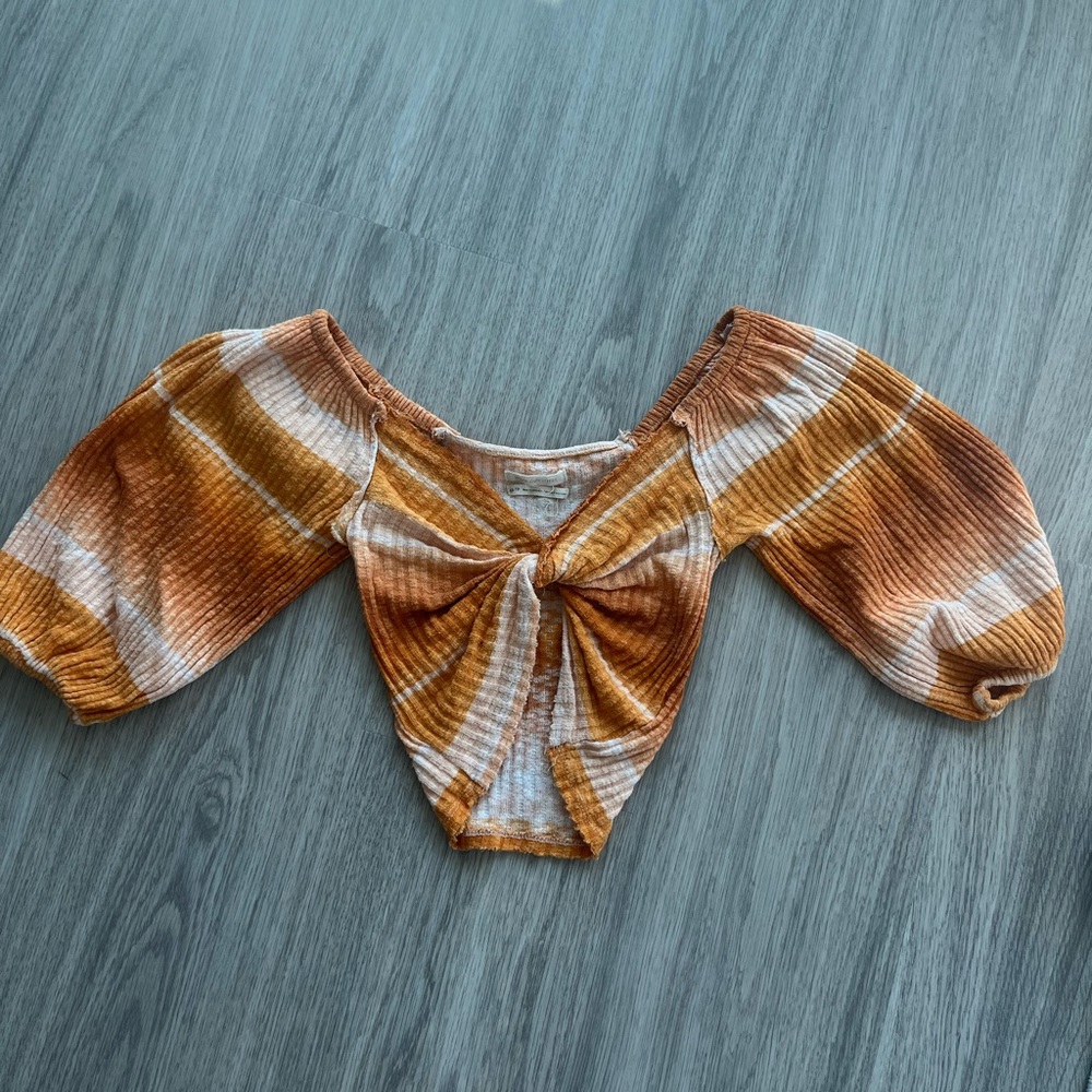 Urban outfitters orange tie dye crop top